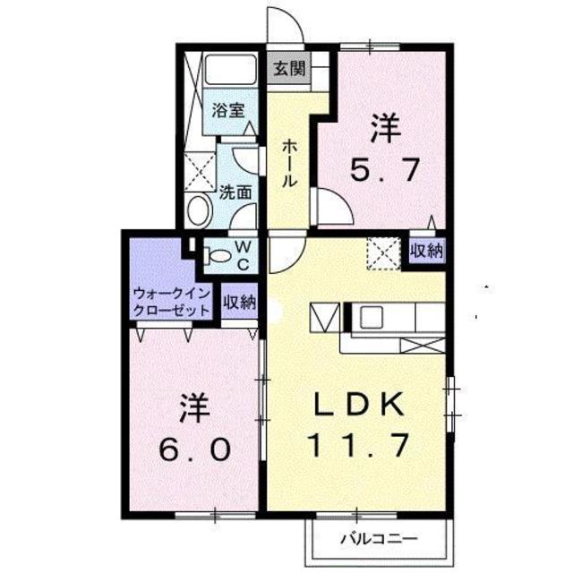 高松市国分寺町新居のアパートの間取り