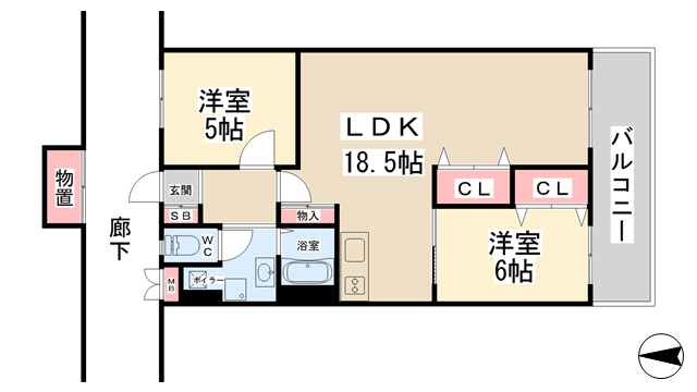 川西市向陽台のマンションの間取り