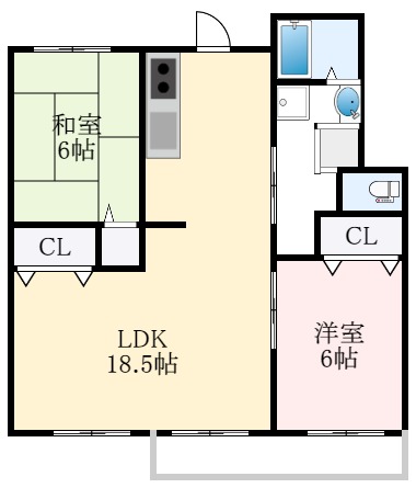 堺市南区原山台のマンションの間取り