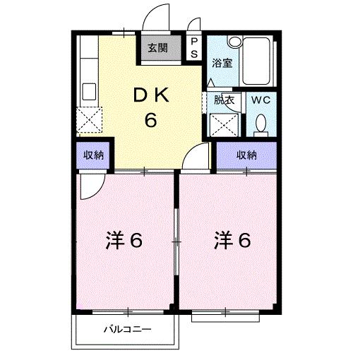 高松市牟礼町牟礼のアパートの間取り