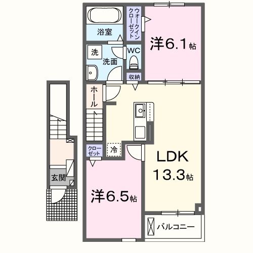 ひたちなか市大字足崎のアパートの間取り