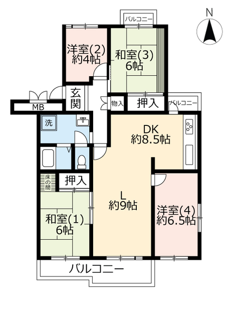 ＵＲ星が丘パークランドつぐみ台の間取り