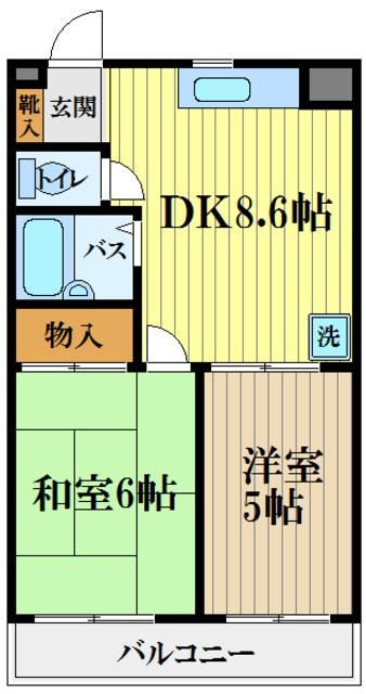 小平市美園町のマンションの間取り