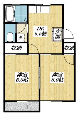 アップルビラB棟の間取り