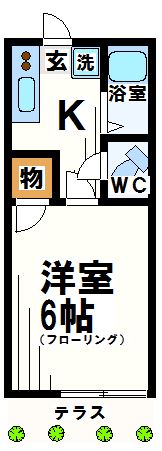 調布市富士見町のアパートの間取り