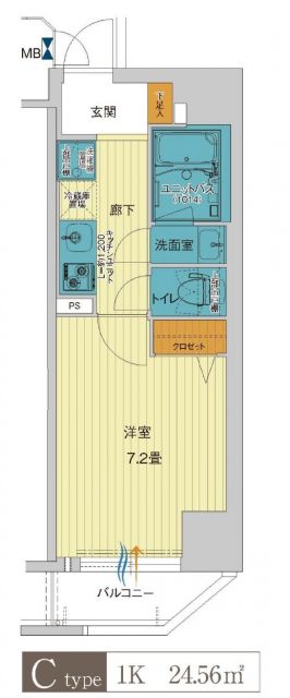 ル・パルトネール三宮東の間取り