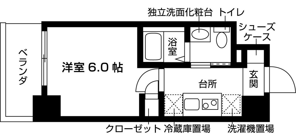 東大阪市近江堂のマンションの間取り