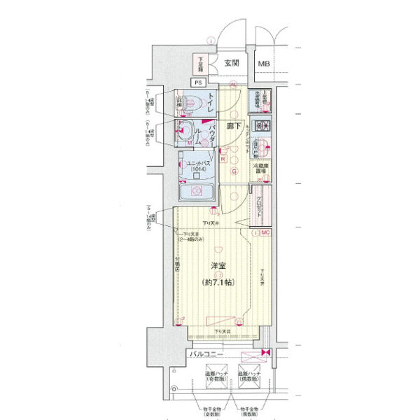 名古屋市東区代官町のマンションの間取り