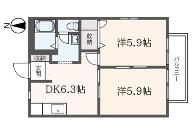 川崎市多摩区生田のアパートの間取り