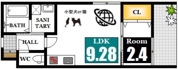 広島市中区江波二本松のアパートの間取り