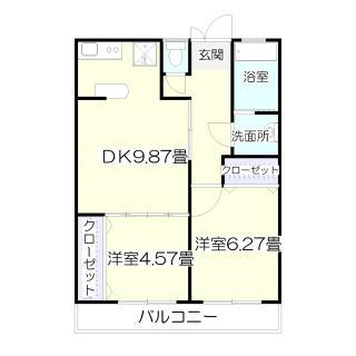 仙台市宮城野区清水沼のマンションの間取り