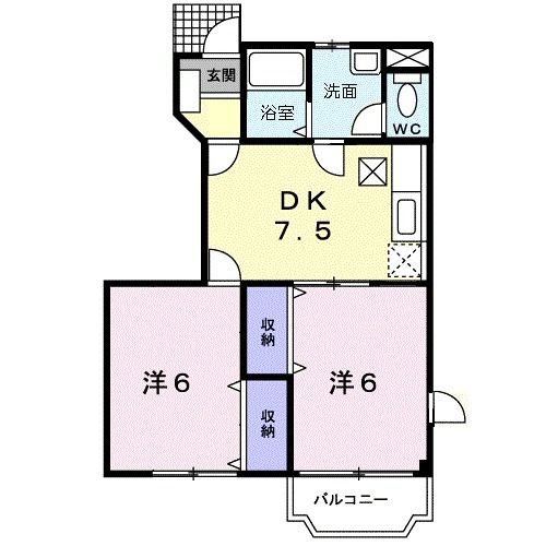 三原市宮浦のアパートの間取り