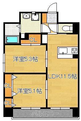 シャーメゾングランドソレイユ門司の間取り