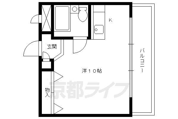 京都市北区紫竹西野山東町のマンションの間取り