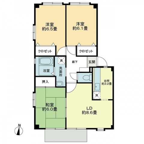 フォブール北井門　Ａ棟の間取り