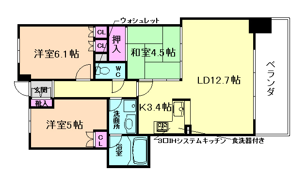 シティタワー大阪福島の間取り