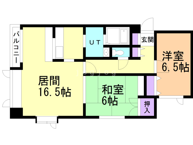 石狩郡当別町白樺町のアパートの間取り