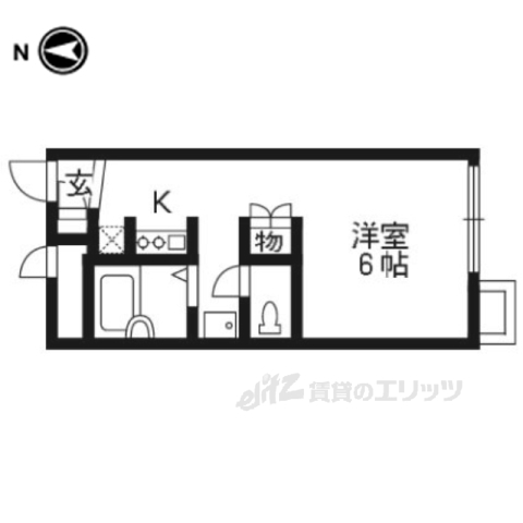 京都市南区上鳥羽南戒光町のアパートの間取り