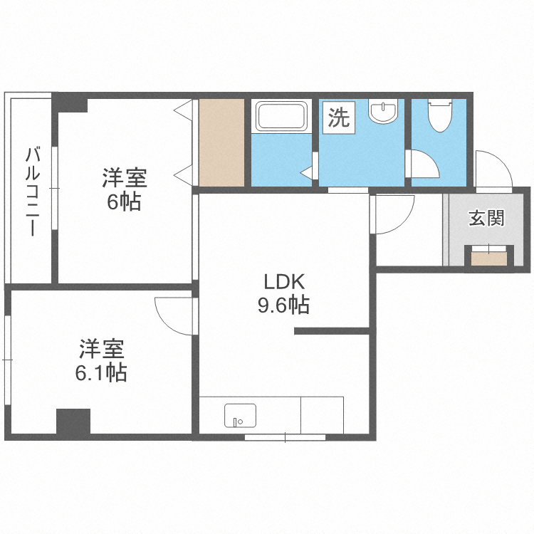 札幌市北区北三十三条西のマンションの間取り