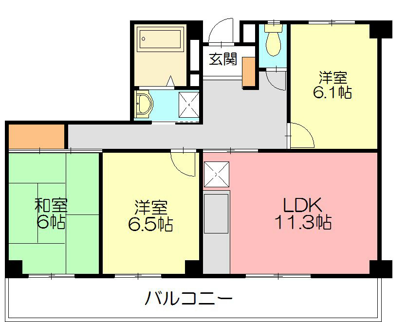 藤沢市大鋸のマンションの間取り