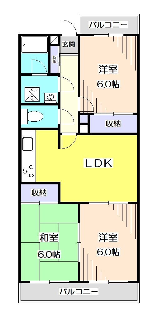 所沢市けやき台のマンションの間取り