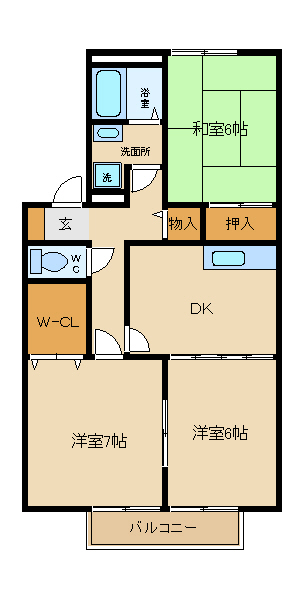 オークヒルズＣ棟の間取り