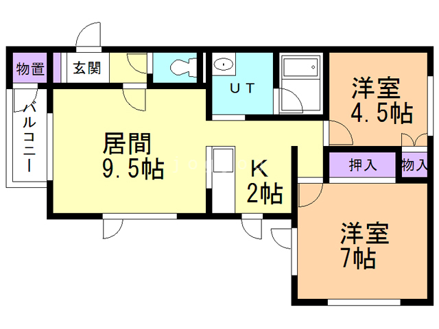 カーサ上町１．１IIIの間取り