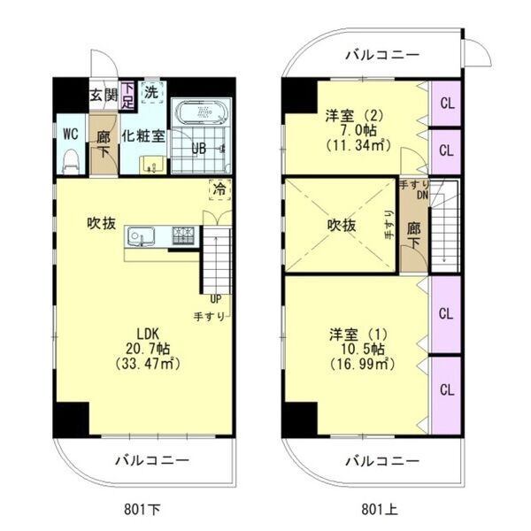 カーサエレベートIIの間取り