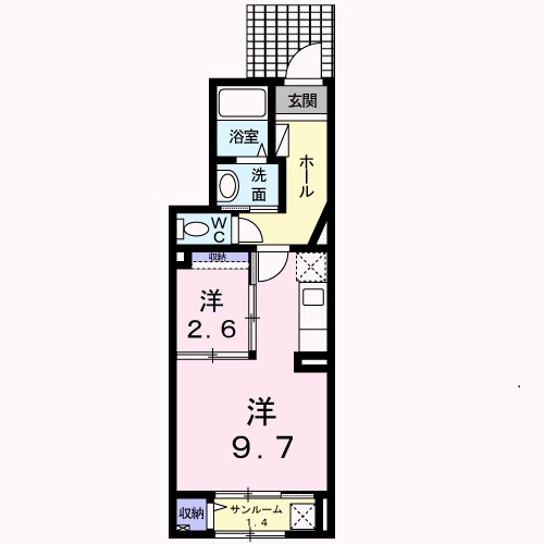 中間市岩瀬のアパートの間取り