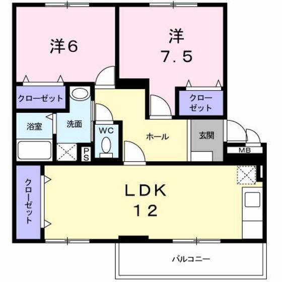 広島県廿日市市下の浜（マンション）の賃貸物件の間取り