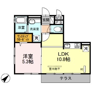 ジューク・セジュール・デュオ・Cの間取り