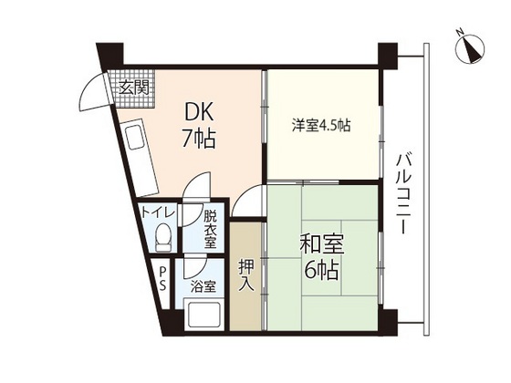 広島市中区大手町のマンションの間取り