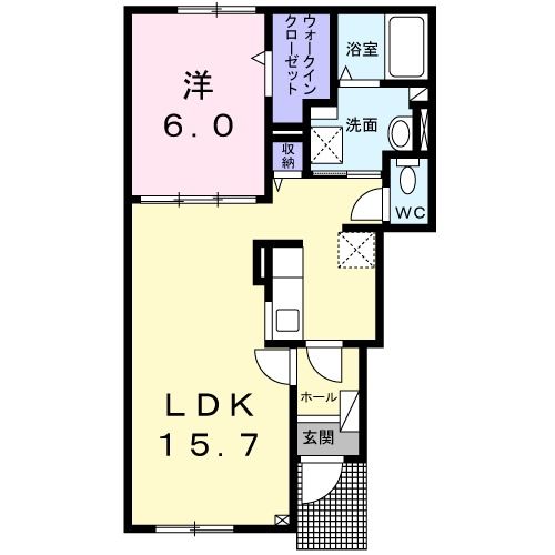 函館市亀田町のアパートの間取り