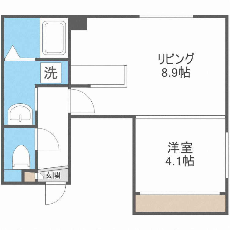 札幌市北区新琴似七条のマンションの間取り