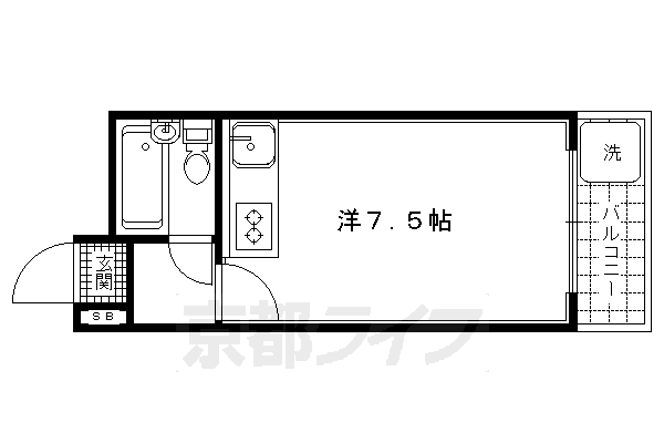 Ｓｉｎｇｌｅ　Ｑｕａｒｔｅｒｓ西賀茂の間取り