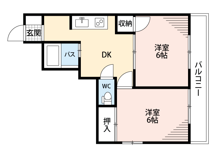 広島市西区三滝町のマンションの間取り