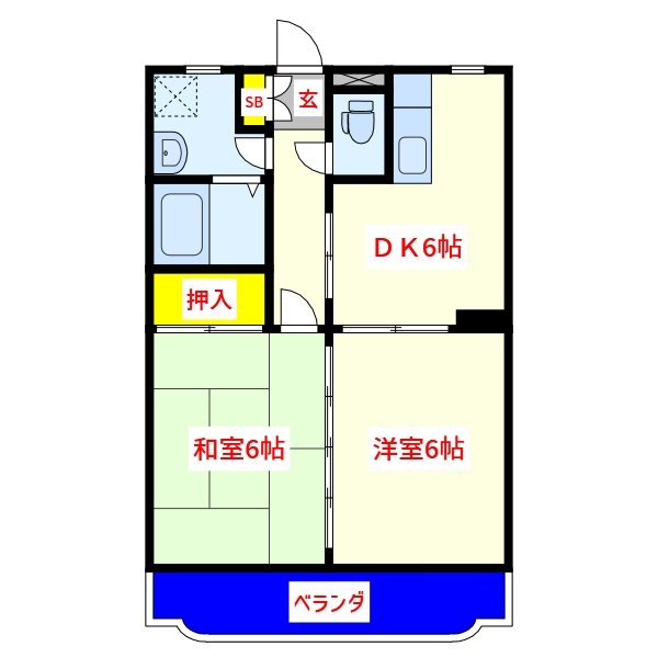 霧島市国分剣之宇都町のマンションの間取り