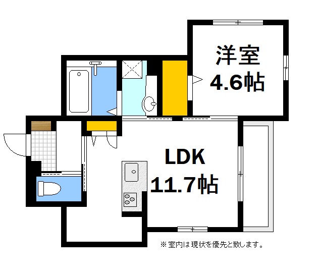 広島市西区三篠町のアパートの間取り