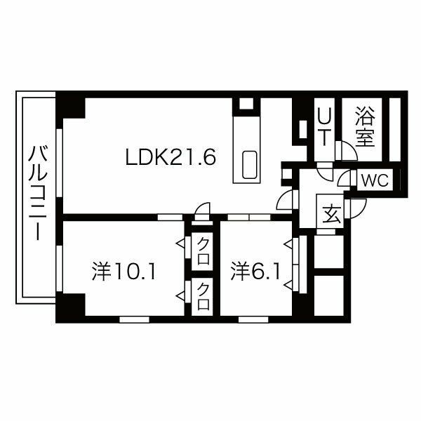 名古屋市中村区名駅南のマンションの間取り