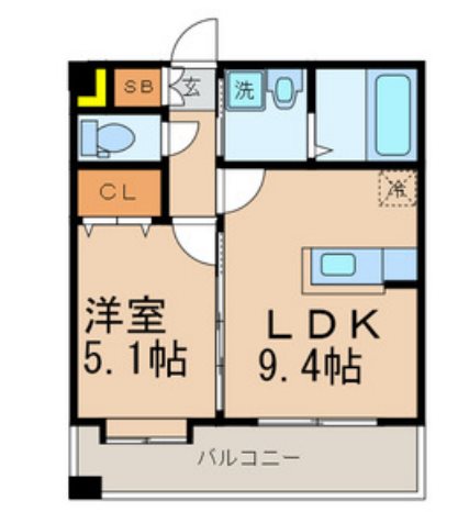 福岡市東区千早のマンションの間取り