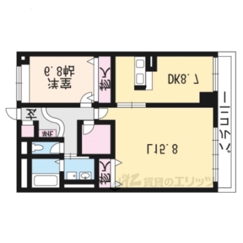 草津市上笠のマンションの間取り