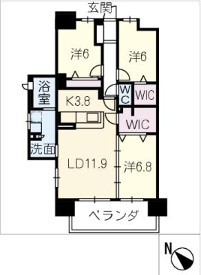 アルファステイツ白子駅1001号の間取り