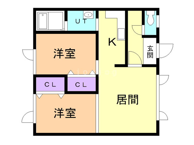 釧路市弥生のアパートの間取り