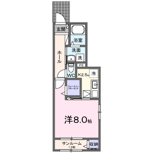 防府市桑南のアパートの間取り