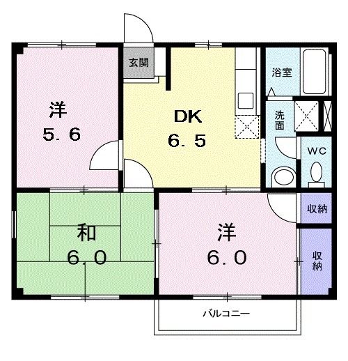 松原市小川のアパートの間取り