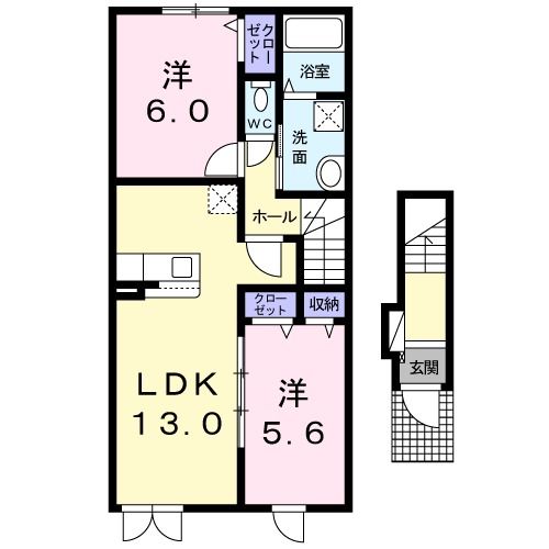 青森市佃のアパートの間取り