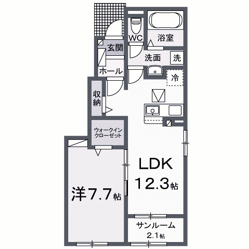 高崎市吉井町吉井のアパートの間取り