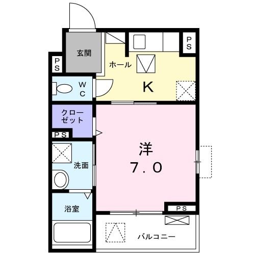 向日市寺戸町のアパートの間取り