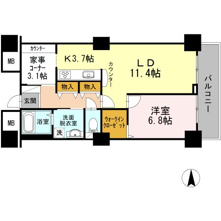 品川区東品川のマンションの間取り