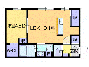 岩見沢市大和三条のアパートの間取り